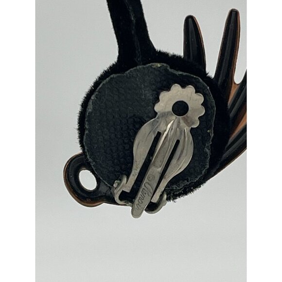 Coro Pair Clip On Earrings Rose Gold Tone Approx 1.75" - Picture 4 of 10